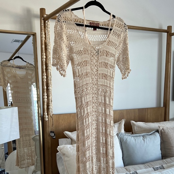 Lucky Brand Dresses & Skirts - Elegant Vintage Cream Crochet Dress